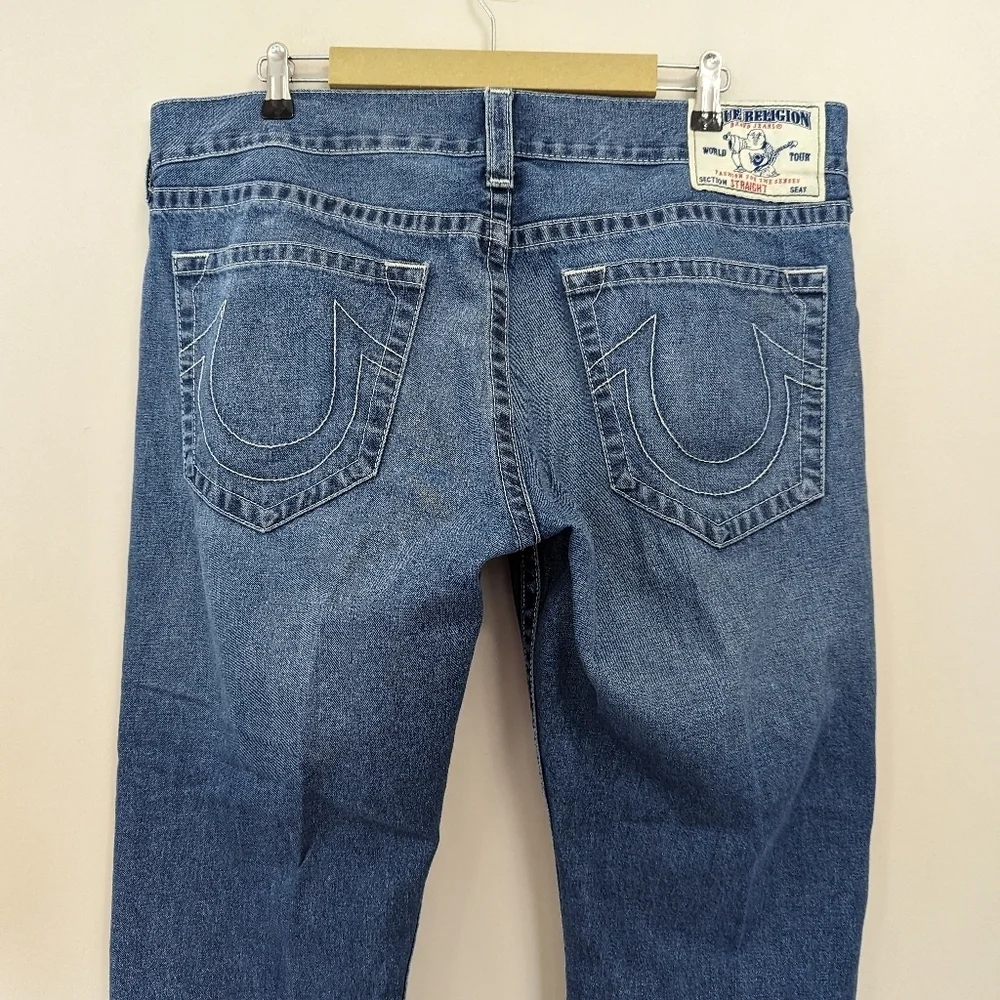 True Religion Mens Straight Leg Medium‎ Wash Jeans